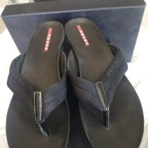Prada wedge flip flops